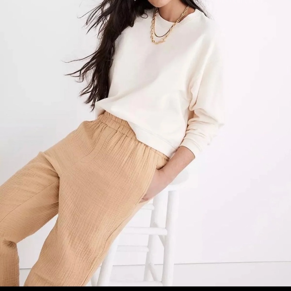 Madewell Huston Lightspun Tapered XS Pull-On Crop Pants